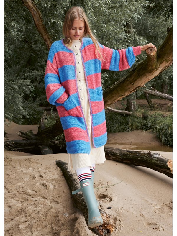 Lana Grossa LÅNG CARDIGAN Ecopuno & Setasuri - Stickmönster (SE)