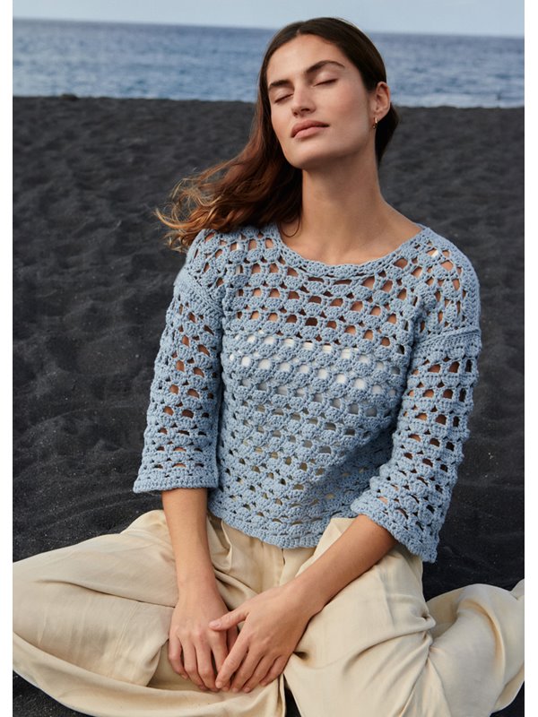 Lana Grossa VIRKAD PULLOVER The Tube Fine - Virkmönster (SE)