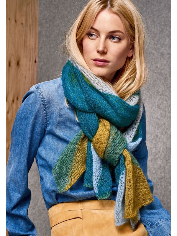 Lana Grossa SCHAL MIT FARBFLÄCHEN Silkhair - German Edition