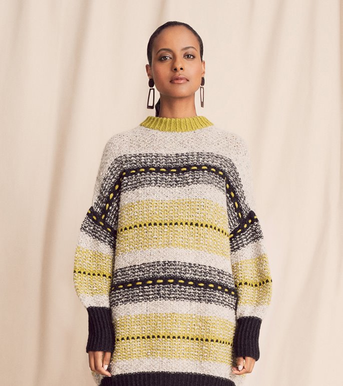 Lana Grossa LÅNG PULLOVER Alta Moda Cashmere 16/Lala Berlin Fluffy - Stickmönster (DK)