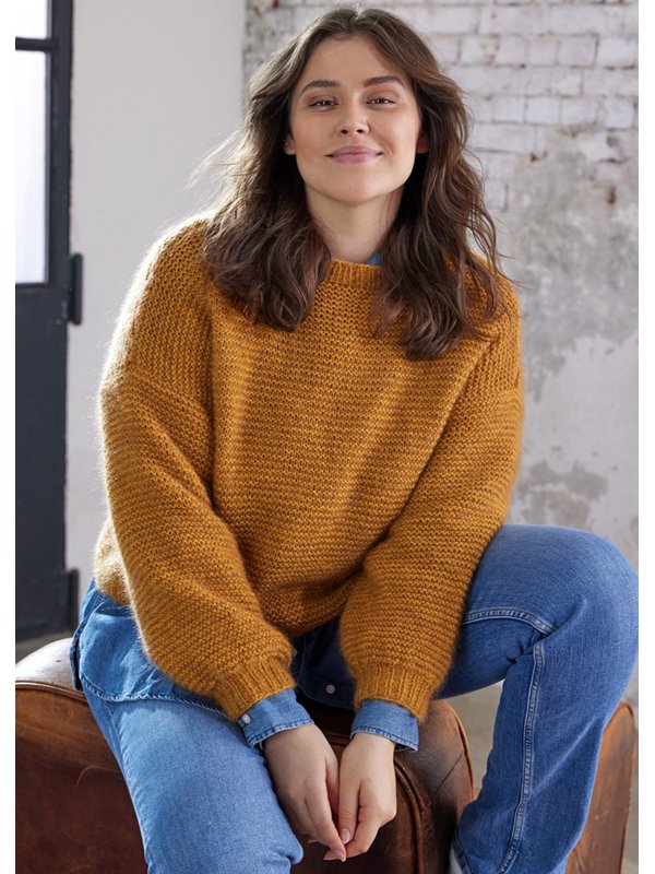 Lana Grossa SWEATER CLAUDE Size Plus - Ecopuno & Silkhair - Stickmönster (DK)