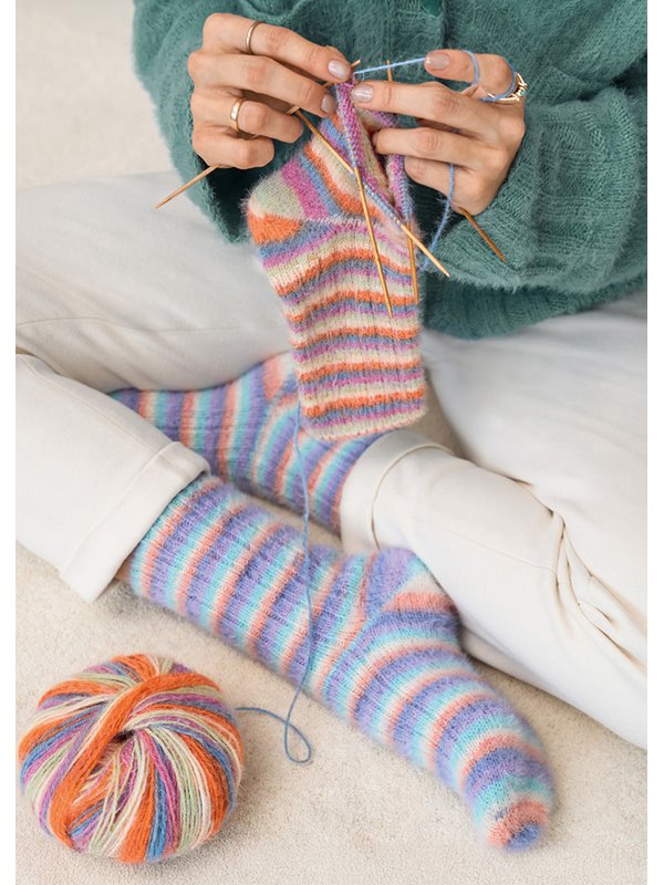 Lana Grossa BASIC-SOCKOR Cosy Socks Soft Stripes