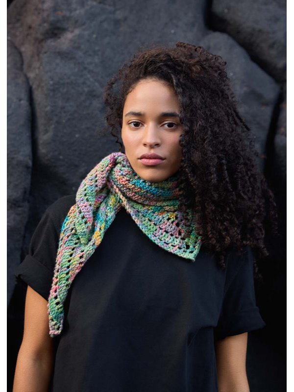 Lana Grossa VIRKAD SJAL (1 NYSTAN) Cotonella Multi - Virkmönster (NO)