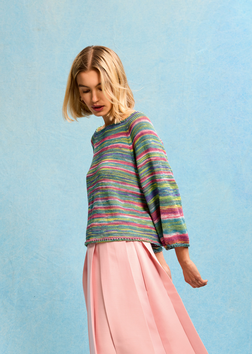 TOP-DOWN-RAGLAN-PULLOVER Gomitolo Alga från Lana Grossa