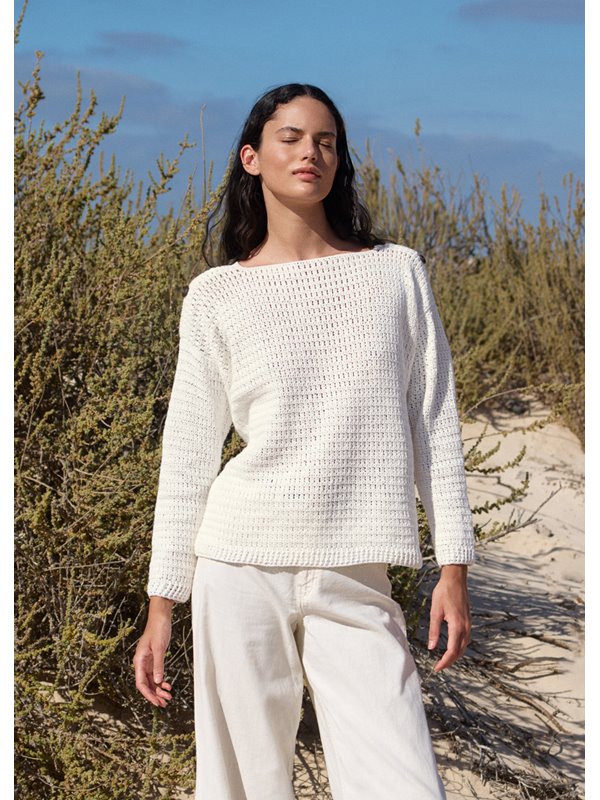 Lana Grossa VIRKAD PULLOVER Linissimo - Virkmönster (DK)