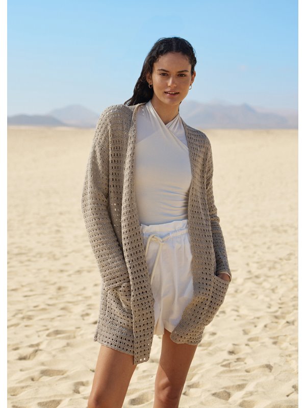 Lana Grossa VIRKAD CARDIGAN Linissimo - Virkmönster (DK)