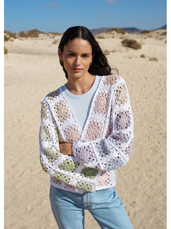 Lana Grossa VIRKAD JACKA Promessa & Cotonella - Virkmönster (DK)