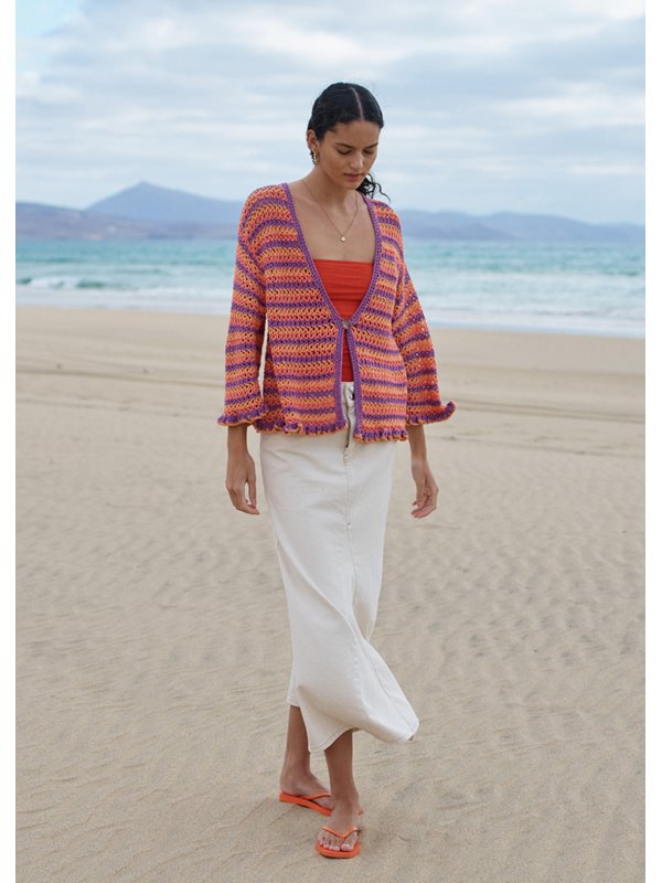 Lana Grossa VIRKAD CARDIGAN Alta Moda Cotolana - Virkmönster (DK)