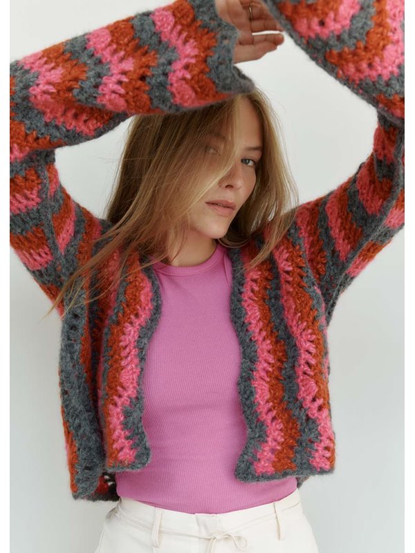 Lana Grossa VIRKAD JACKA Alpaca Air - Virkmönster (NO)