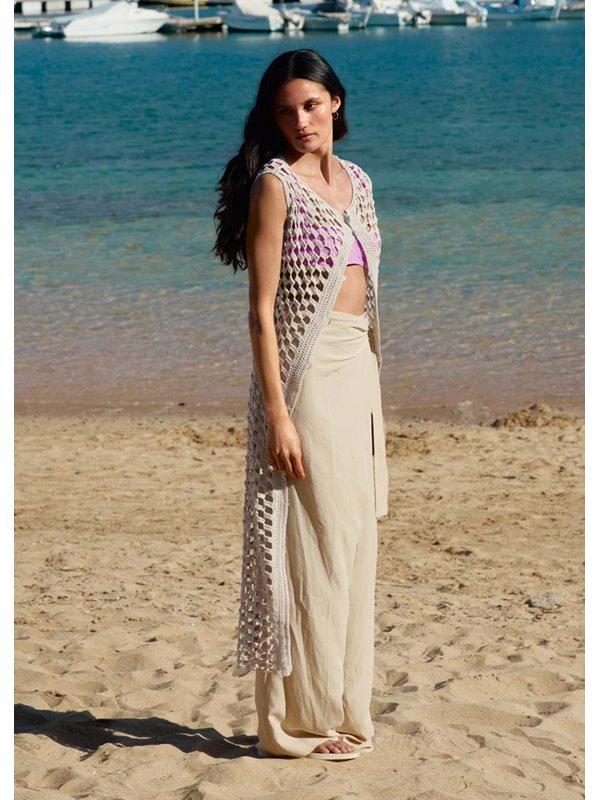 Lana Grossa VIRKAD VÄST / KLÄNNING Solo Lino - Virkmönster (NO)