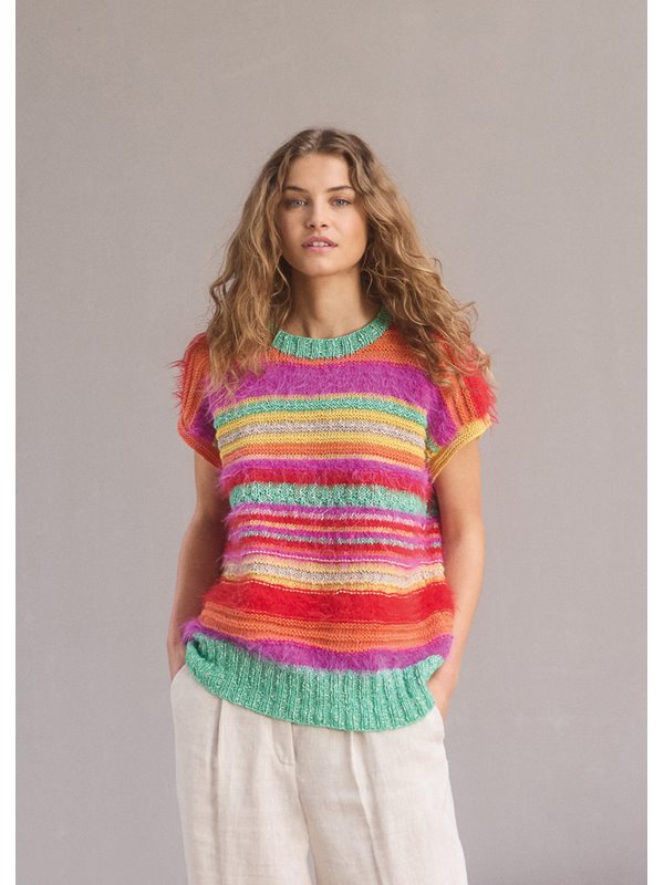 Lana Grossa SLIPOVER MED RÄNDER Basta, Bottoni & Summer Softness