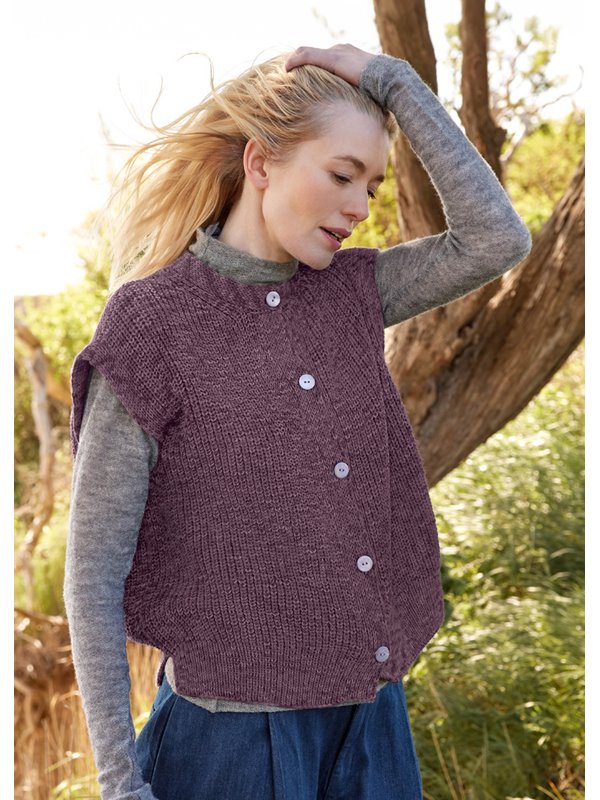 Lana Grossa VÄST I HALVPATENT Cool Wool Vintage