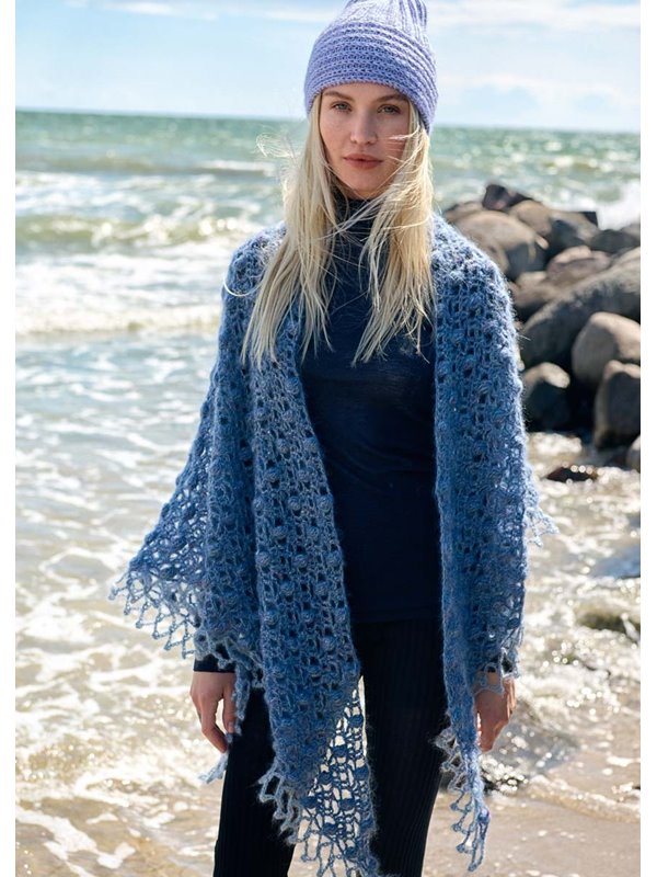 Lana Grossa VIRKAD SJAL Natural Superkid Tweed - Virkmönster (NO)