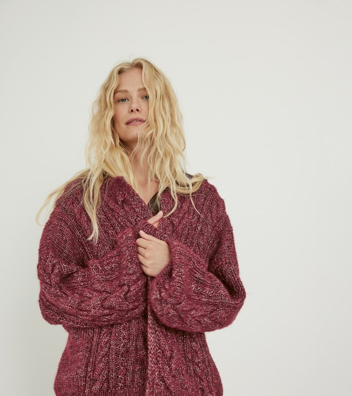 Lana Grossa CARDIGAN Natural Alpaca Pelo