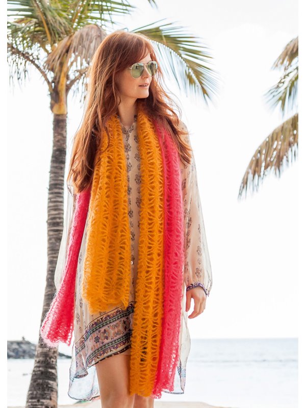 Lana Grossa LÅNG SJAL Silkhair - Stickmönster (NO)