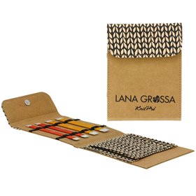 Lana Grossa Stick-set strumpstickor Aluminium Rainbow 15 cm (brun)
