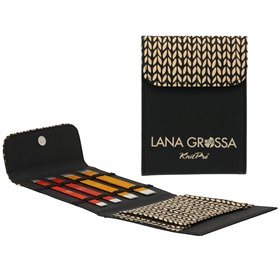 Lana Grossa Stick-set strumpstickor Aluminium Rainbow 15 cm (svart) 