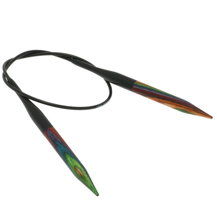 Lana Grossa Rundsticka Design-trä: Multicolor St. 6,5/40cm