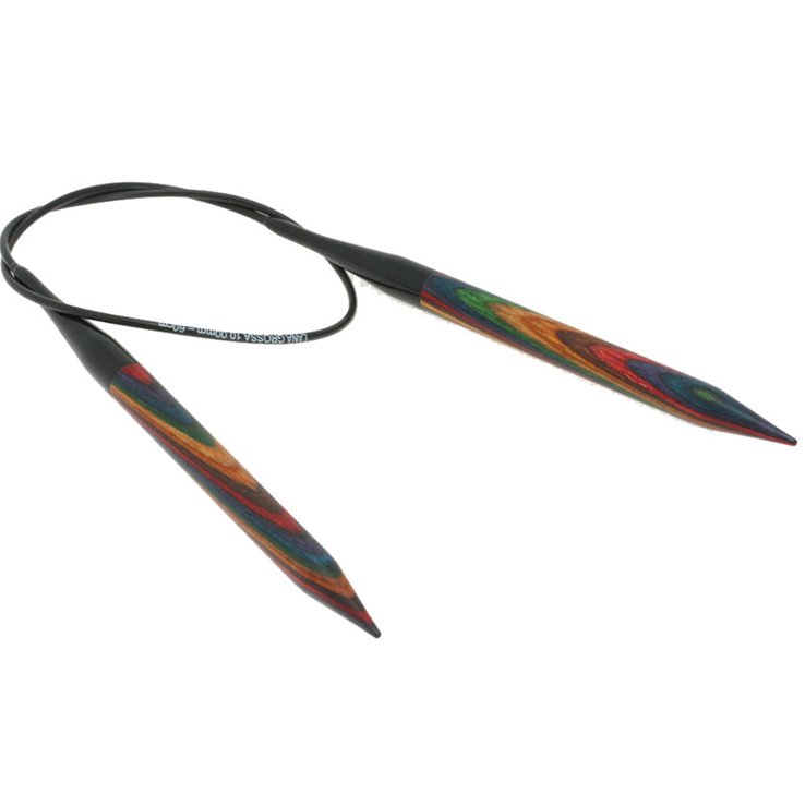 Lana Grossa Rundsticka Design-trä: Multicolor St. 10,0/60cm