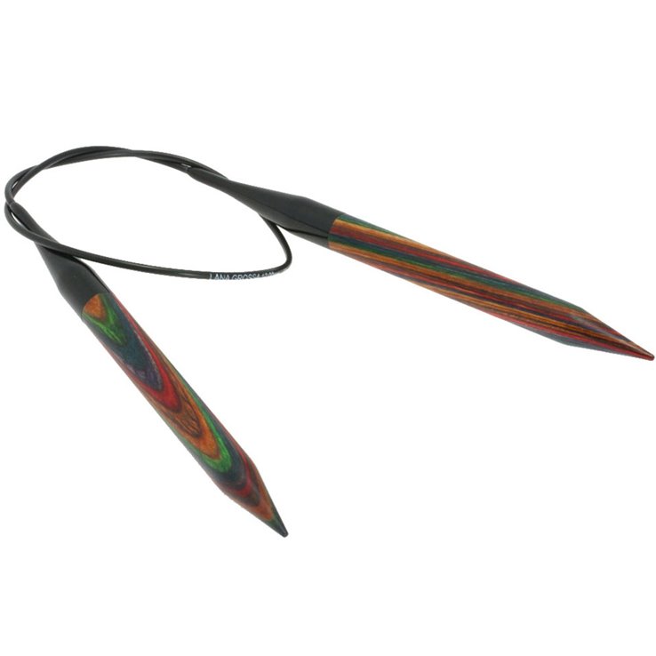 Lana Grossa Rundsticka Design-trä: Multicolor St. 12,0/60cm